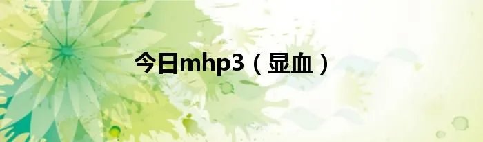 今日mhp3（显血）