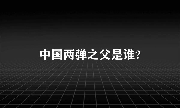 中国两弹之父是谁?