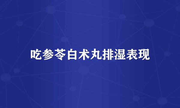 吃参苓白术丸排湿表现