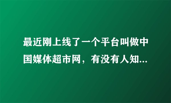 最近刚上线了一个平台叫做中国媒体超市网，有没有人知道？谁能和我详细说说这个网站？