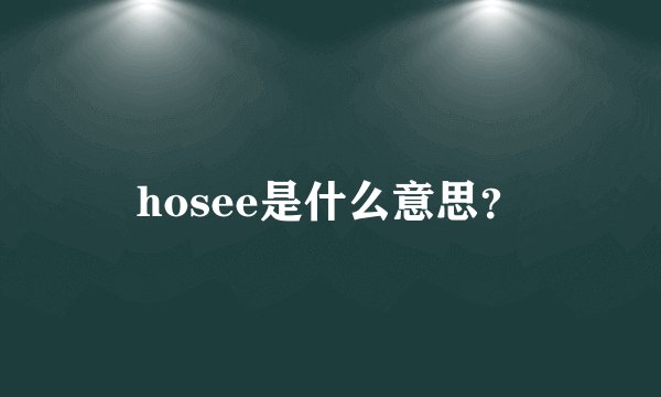 hosee是什么意思？
