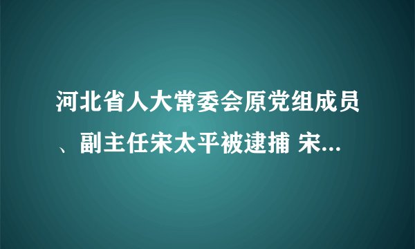 河北省人大常委会原党组成员、副主任宋太平被逮捕 宋太平简历