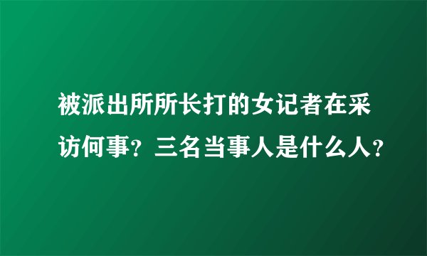 被派出所所长打的女记者在采访何事？三名当事人是什么人？