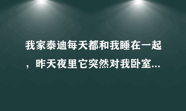 我家泰迪每天都和我睡在一起，昨天夜里它突然对我卧室门的方向一直叫，我门是关着的，它从来都不叫除非有