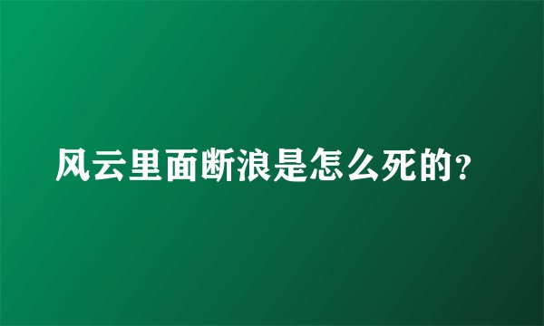 风云里面断浪是怎么死的？