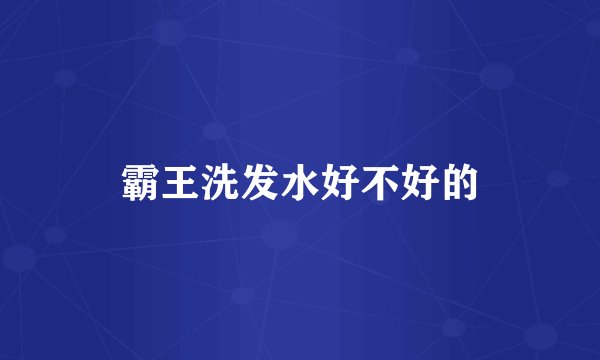 霸王洗发水好不好的
