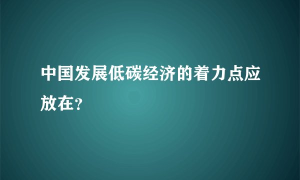 中国发展低碳经济的着力点应放在？