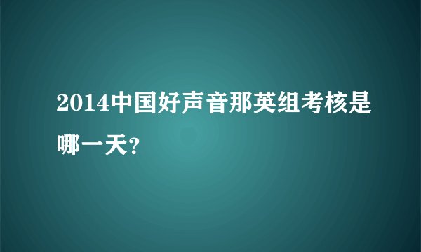 2014中国好声音那英组考核是哪一天？