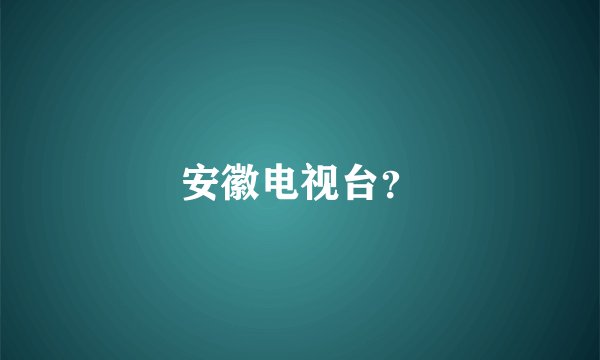 安徽电视台？
