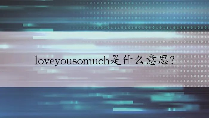 loveyousomuch是什么意思？