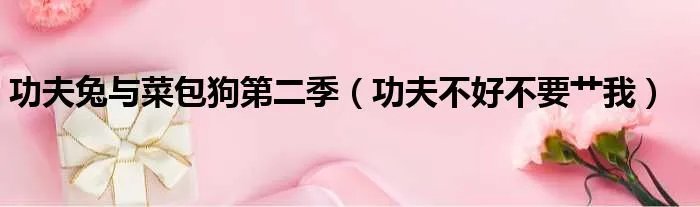 功夫兔与菜包狗第二季（功夫不好不要艹我）