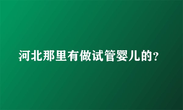 河北那里有做试管婴儿的？