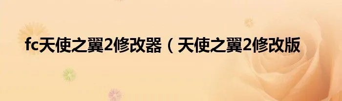 fc天使之翼2修改器（天使之翼2修改版