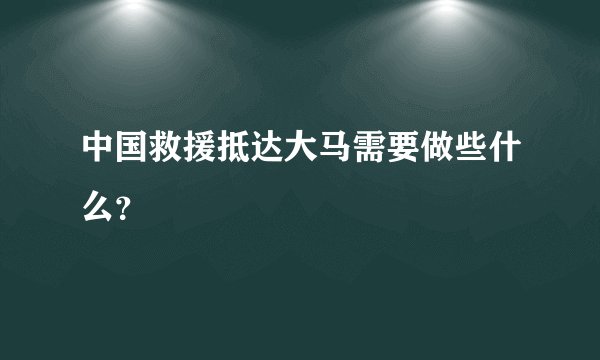 中国救援抵达大马需要做些什么？