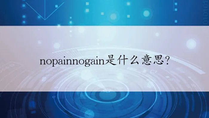 nopainnogain是什么意思？