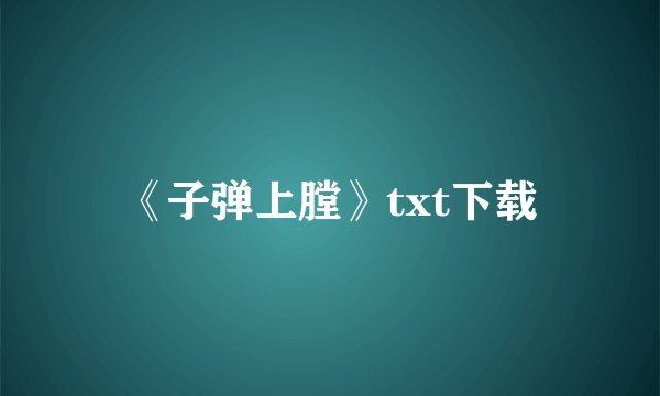 《子弹上膛》txt下载