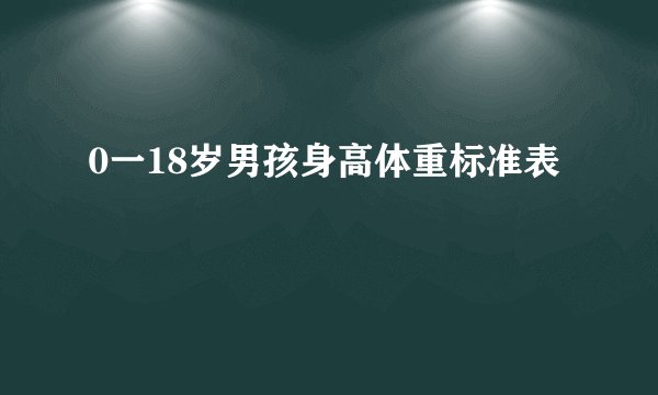 0一18岁男孩身高体重标准表