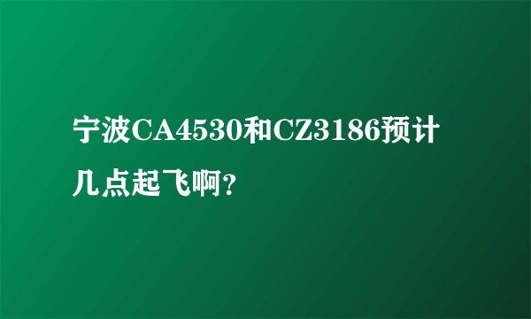 宁波CA4530和CZ3186预计几点起飞啊？