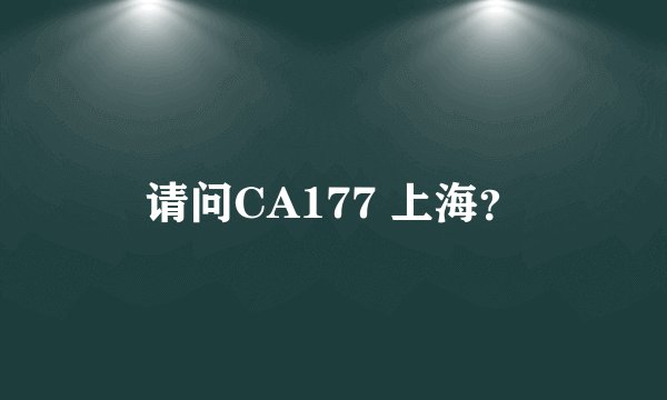 请问CA177 上海？