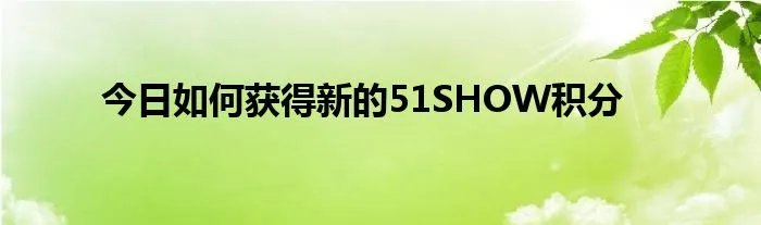 今日如何获得新的51SHOW积分