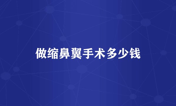 做缩鼻翼手术多少钱