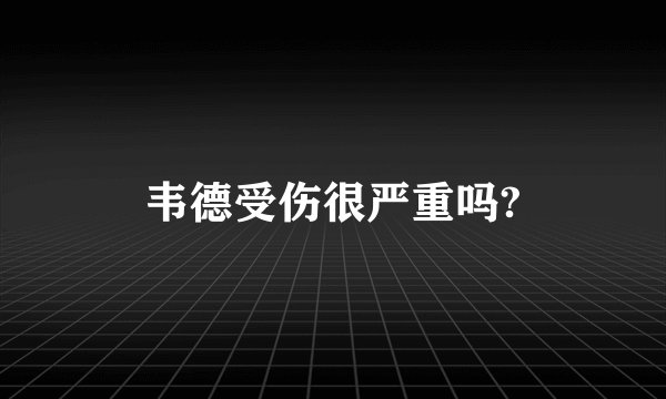 韦德受伤很严重吗?