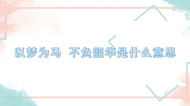 以梦为马 不负韶华是什么意思