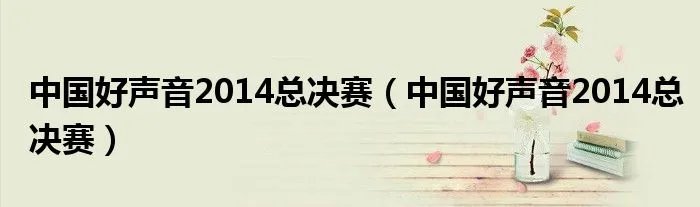 中国好声音2014总决赛（中国好声音2014总决赛）