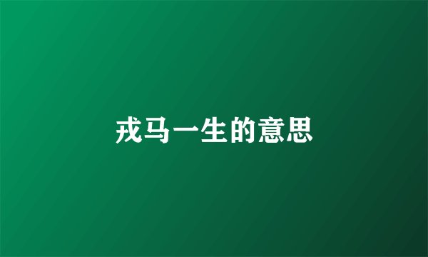 戎马一生的意思