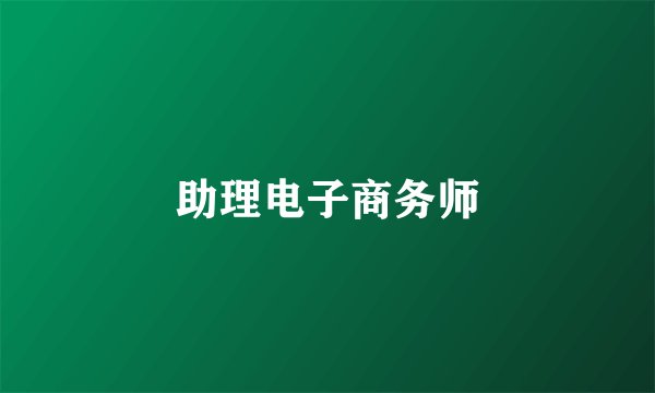 助理电子商务师