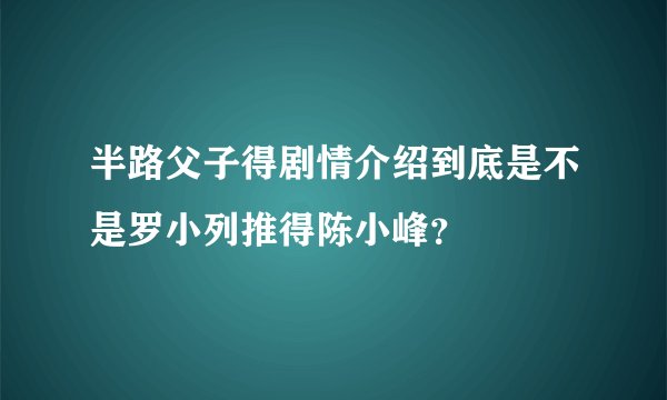 半路父子得剧情介绍到底是不是罗小列推得陈小峰？