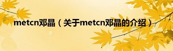 metcn邓晶（关于metcn邓晶的介绍）
