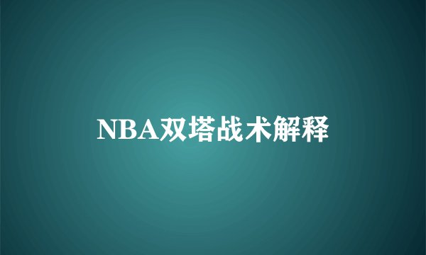 NBA双塔战术解释