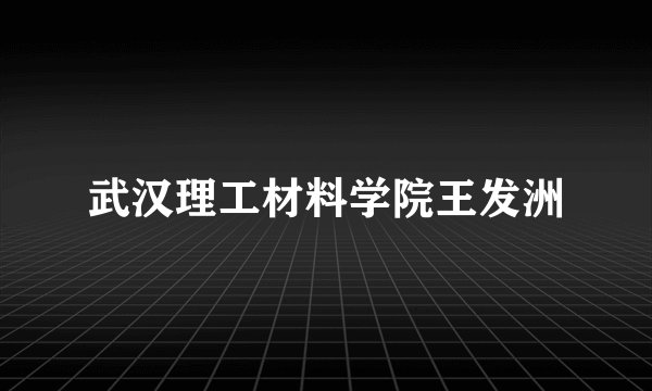 武汉理工材料学院王发洲