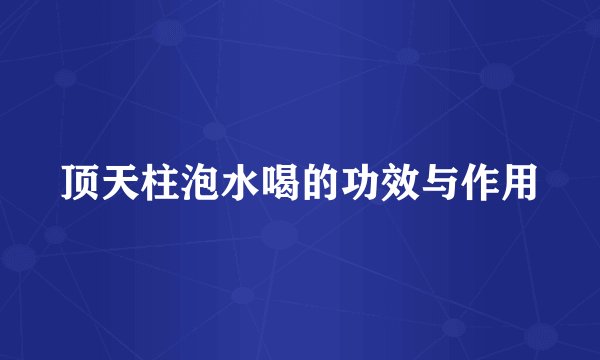 顶天柱泡水喝的功效与作用