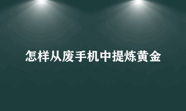 怎样从废手机中提炼黄金