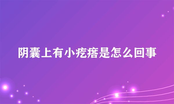 阴囊上有小疙瘩是怎么回事