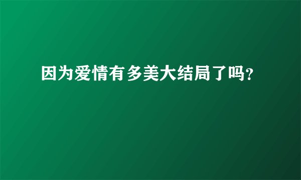 因为爱情有多美大结局了吗？