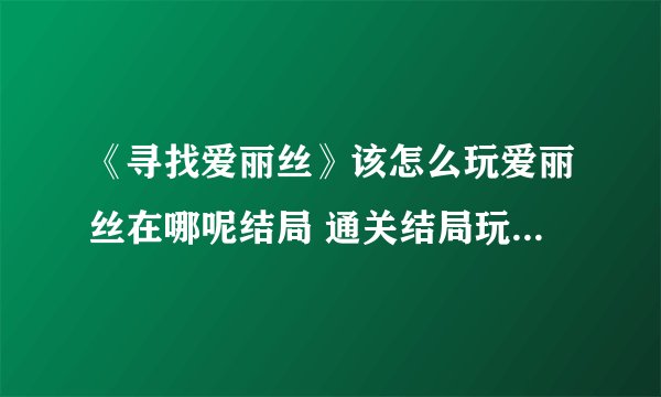 《寻找爱丽丝》该怎么玩爱丽丝在哪呢结局 通关结局玩法攻略介绍