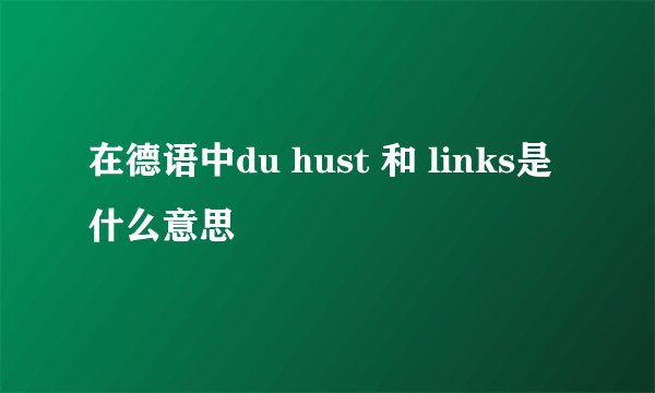 在德语中du hust 和 links是什么意思
