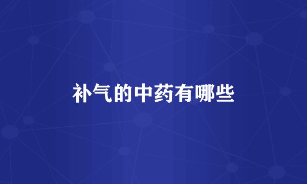 补气的中药有哪些