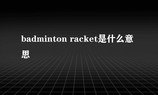 badminton racket是什么意思