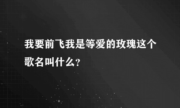 我要前飞我是等爱的玫瑰这个歌名叫什么？