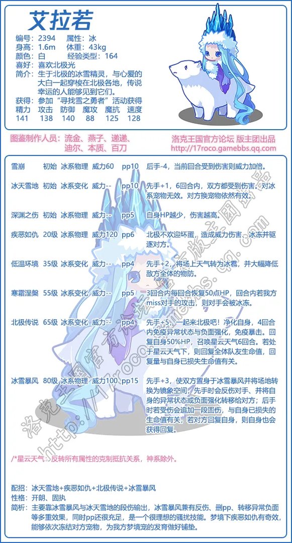 《洛克王国》艾拉若技能表图鉴