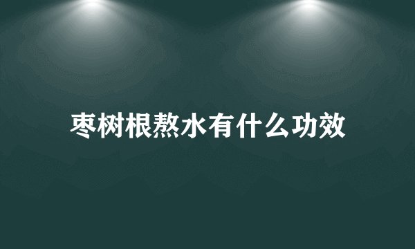 枣树根熬水有什么功效