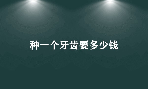 种一个牙齿要多少钱