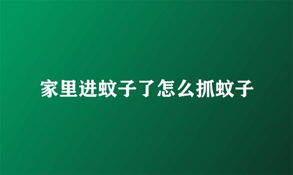 家里进蚊子了怎么抓蚊子