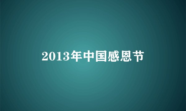 2013年中国感恩节