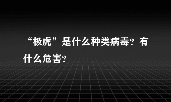 “极虎”是什么种类病毒？有什么危害？