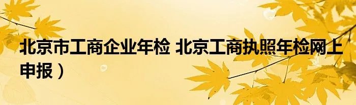 北京市工商企业年检 北京工商执照年检网上申报）